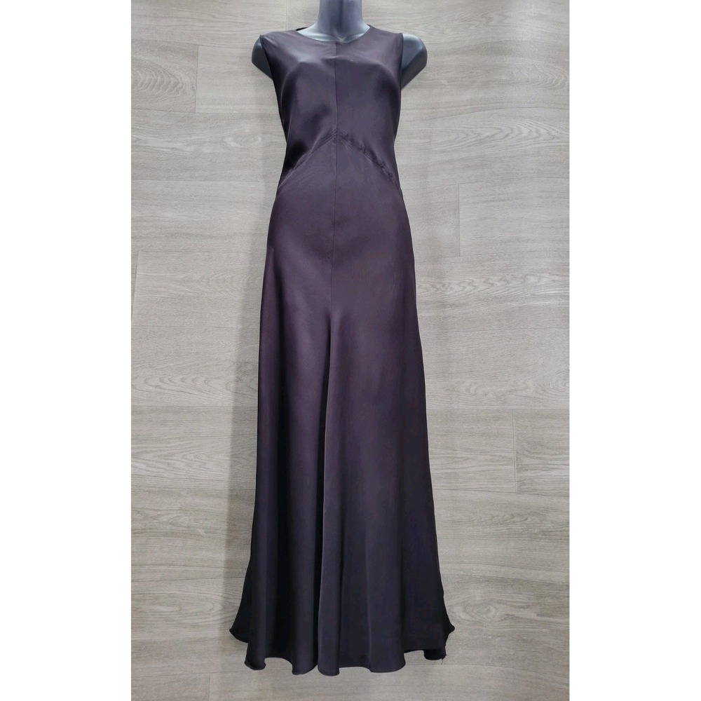Zara Women's Slip Dress Large Black Sleeveless Midi Minimalist Casual